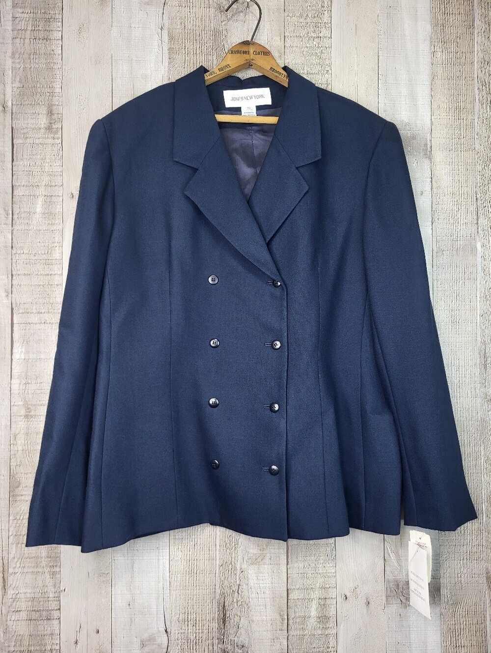 Jones New York Dark Navy Wool Blazer. Size 16. Vintage NWT